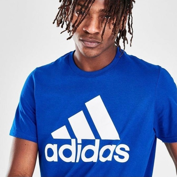 Adidas New With Tags Mens Blue Basic BOS Tee Size Medium - Picture 1 of 4